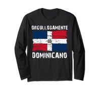 Orgullosamente Dominicano Bandera de Republica Dominicana Maglia a Manica