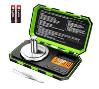 ORIA Bilancia Cucina Digitale di Precisione 50g/0.001g, Bilancia Elettronica con Peso di Calibrazione 50g, Schermo LCD Retroilluminato, Tara, Portatile (Batteria e Pinze Incluse) - Verde