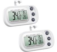 ORIA Digital Termometro Frigorifero, Congelatore Termometro Impermeabile con Gancio, Facile da Leggere Display LCD, Max/Min Funzione, Perfetto per Casa, Ristoranti, Gelato Congelatore - 2PCS, Bianco