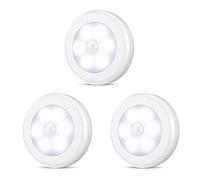 ORIA Luce Notturna Sensore Movimento, 3 Pezzi Luce Notturna a 6 LED, Accensione/Spegnimento Automatici, Luci LED a Batteria Ricaricabile con Striscia Magnetica Adesivo per Scale, Corridoi, Garage