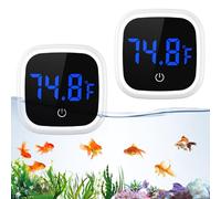 ORIA Mini termometro digitale per acquario, 2 pezzi, con touch screen, sensore di temperatura, misuratore di temperatura senza fili, termometro marino per acquario, rettili