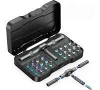 ORIA Set di Cacciaviti a Cricchetto, 24 in 1 Set di Cacciaviti Magnetici, Punte in Acciaio S2, Manico a T Staccabile, Kit di Strumenti di Riparazione in Custodia per Campanello ad Anello, PC, Mobili