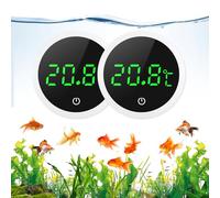 ORIA Termometro Acquario Digitale 0.1℃ 2 Pezzi | Alta Precisione, Display LED, Pulsanti Touch, Batteria Sostituibile, per Acquario