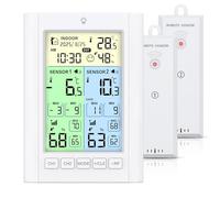 ORIA Termometro Digitale per Frigorifero, 2 Pezzi Termometro per Congelatore con Ampio Schermo LCD, Interruttore ℃/℉, Allarme Antigelo, Gancio per Appendere per Casa, Bar, Ristoranti
