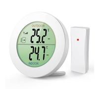 ORIA Termometro Interno Digitale, Wireless Termometro Esterno per Interno con Sensore Remoto, Freccia Esterna Tendenze (°C /°F), Min/Max Value, Tavolo e Parete Design per Ufficio Camera da Letto
