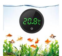 ORIA Termometro per Acquario, Misuratore di Temperatura Digitale per Acquario con Display LED, Termometro ad Alta Precisione da 0,1 ℃ con Pulsanti Touch, Batteria Sostituibile per Acquario - Nero