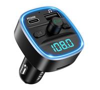 ORIA Trasmettitore FM Bluetooth 5.3, Adattatore Radio per Auto Wireless con Ricarica Rapida PD 36W, Retroilluminazione a LED, Chiamata in Vivavoce, Supporto Bluetooth, Scheda TF, Chiavetta USB