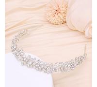 Oriamour Cerchietto per capelli da sposa con strass, per compleanni, feste, balli studenteschi (argento)
