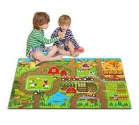 Oriate Tappetino da gioco per bambini, motivo: Happy Farm Activity Playmat, interazione genitore-figlio, tappetino educativo per camera da letto, sala giochi per giocare e imparare 552-F