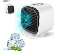 Oribreeze Air Conditioning,Oribreeze Air Cooler,New Upgrade Desktop Air Conditioner,Ori Breeze Air Cooler, Evaporativo Mini Air Cooler,Portable Air Cooler Ice Water Fan for Room Car Office (White)