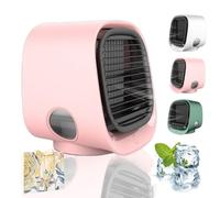 Oribreeze Air Conditioning,Oribreeze Air Cooler, Ori Breeze Portable Air Conditioners with Night Light, Desktop Cooling Fan for for Home Room Camping Car Office (Pink)