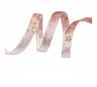 ORICALCHASM Nastro di Velluto, Nastri in Velluto Dorato a Doppia Faccia con Stella Dorata, 2 Metri, Fiocco, Berretto, Fai da Te, Accessori for Abbigliamento, Feste(Pink 1cm)