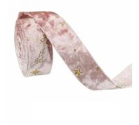 ORICALCHASM Nastro di Velluto, Nastri in Velluto Dorato a Doppia Faccia con Stella Dorata, 2 Metri, Fiocco, Berretto, Fai da Te, Accessori for Abbigliamento, Feste(Pink 2.5cm)