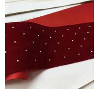 ORICALCHASM Nastro di Velluto, Nastro di Velluto di Lusso con Diamanti - 2 Metri, Disponibile in Rosso, Bordeaux e Nero - Decorazione for Torta di Capodanno(Burgundy,6cm)