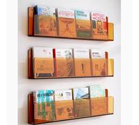 ORICALCHASM Scaffali a muro in acrilico, Libreria sospesa a parete, mensole portaoggetti for il bagno(Orange,120cm/47.2in)