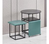 ORICALCHASM Tavolo da pranzo combinato 5 in 1 con 4 sgabelli, tavolino salvaspazio impilabile, sgabello poggiapiedi impilabile, divano a cubo e tavolo(Green,Black desktop)