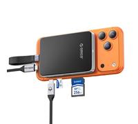 ORICO 10Gbps Magnetico M.2 NVMe SSD Case con USB-C Dock Supporta Registrazione ProRes per iPhone 17/16/15 Pro/Max/Plus TF/SD Slot PD 100W per Formati 2230/2242/2260/2280 B+M M-Key Disless AP80F Nero