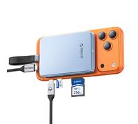 ORICO 10Gbps Magnetico M.2 NVMe SSD Case con USB-C Dock Supporta Registrazione ProRes per iPhone 17/16/15 Pro/Max/Plus TF/SD Slot PD 100W per Formati 2230/2242/2260/2280 B+M M-Key Disless AP80F Blu