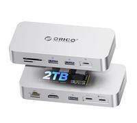 ORICO 2 TB Docking Station SSD esterna, espansione dello storage + estensione dell'interfaccia, fino a 1000MB/s, HUB USB C 10-in-1, supporto per display HDMI 4K@60Hz, 100W PD, Ethernet, SD/TF - SJ10