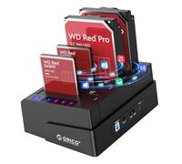 ORICO 4-bay USB 3.0 Hard Disk Docking Station da 2,5 e 3,5 Pollici Disco Rigido, Dock HDD con Non in Linea Clone Funzione, con Adattatore di alimentazione 12V6.5A (6638US3-C)