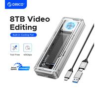 ORICO 40Gbps USB4 M.2 SSD Custodia da 8TB con ventola di raffreddamento PCIe4.0 NVME Custodia in alluminio compatibile Thunderbolt 3/4 per Mac