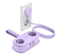 ORICO 65W GaN Presa da Viaggio Multipla con USB-C, 6-in-1 Presa Multipla per Carica Rapida con 4 USB, Prolunga Multpresa con Cavo Raccoglibile 1.6m per MacBook, iPad, Cellulare, Viaggi - AP3 Viola