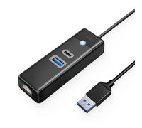 ORICO Adattatore USB a Ethernet 2,5GbE, Hub USB-A Ethernet 2,5Gbps con 2×USB 3.0, Adattatore di rete multiporta con cavo 100 cm per Windows, Mac OS, Laptop, MacBook Pro, iPad, XPS