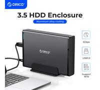 ORICO Box esterno per disco rigido da 3,5 pollici con custodia rimovibile per HDD SATA da 3,5 pollici con adattatore di alimentazione 12V 2A
