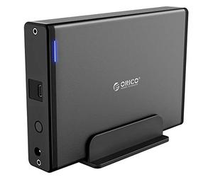 ORICO Case Esterno per Disco Rigido 3,5 '' con Alloggiamento Rimovibile, Adattatore da USB 3.1 Gen 1 a SATA 3.0 per HDD SATA da 3,5 Pollici con Alimentatore da 12V 2A, 20 TB Max, Display (Nero 7688C3)