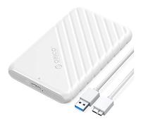 ORICO Case HDD 2.5 SATA USB 3.0, Case Hard Disk per SSD 9.5mm e 7mm, Supporto UASP e TRIM,Nessuno Strumento Richiesto(Bianco 25PW1-U3)