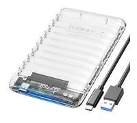 ORICO Case HDD 2.5 SATA USB C, Trasparente Case Hard Disk 2.5 SATA I II III per 7mm e 9,5 mm, Supporto UASP, Tool Free Case SSD con Cavo USB A( ABS 2139C3)