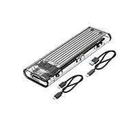 ORICO Case NVMe M.2 SSD, NVMe Adapter USB-C USB3.1 Gen2 a NVME PCI-e M-Key Trasparenteper Disco Rigido Alloggiamento Esterno per NVME SSD Size 2230/2242/2260/2280 Support UASP&Trim(Argento) -TCM2