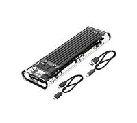 ORICO Case NVMe SSD Senza Attrezzi, USB 3.2 10 Gbps Adattatore NVMe USB, Trasparente Case M.2 per NVMe M-Key SSD Size 2230/2242/2260/2280, Esterno M.2 Enclosure Support UASP&TRIM (Nero)-TCM2
