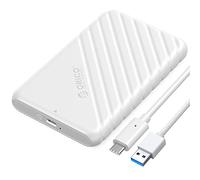 ORICO Case SSD 2.5", 6Gbps USB 3.1 Gen 1 Case Hard Disk 2.5 per 7mm e 9,5 mm, SATA I II III, SSD, Supporto UASP, TRIM, Tool Free Case HDD 2.5 SATA(Bianco, 25PW1-C)