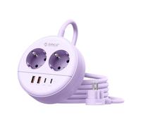 ORICO Ciabatta Multipresa Elettrica da Muro con USB C, Presa Multipla 2500W con 2 AC, 2 USB-A, 2 USB-C 20W, Cavo di Prolunga da 1,5m per Casa Ufficio, OSP Lilla