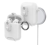 ORICO Custodia per AirPods 1ª/2ª Generazione con Supporto, Ricarica MagSafe e Coperchio Magnetico, Potente Protezione Anti-caduta, Bianco-CP312