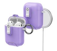 ORICO Custodia per AirPods 1ª/2ª Generazione con Supporto, Ricarica MagSafe e Coperchio Magnetico, Potente Protezione Anti-caduta, Viola-CP312