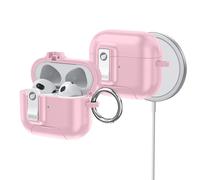ORICO Custodia per AirPods 3ª Generazione con Supporto, Ricarica MagSafe e Coperchio Magnetico, Potente Protezione Anti-caduta, Rosa-CP33