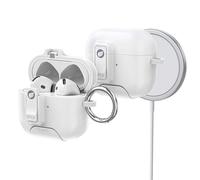 ORICO Custodia per AirPods 4ª Generazione con Supporto, Ricarica MagSafe e Coperchio Magnetico, Potente Protezione Anti-caduta, Bianco-CP34