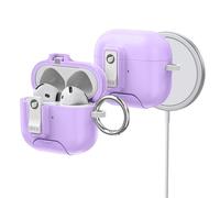 ORICO Custodia per AirPods 4ª Generazione con Supporto, Ricarica MagSafe e Coperchio Magnetico, Potente Protezione Anti-caduta, Viola-CP34