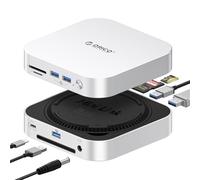ORICO Docking MiniLink Mac mini M4 da 40 Gbps, hub USB C in alluminio con alloggiamento doppio SSD per M.2 NVMe, fino a 3000 MB/s, 3 USB 3.2, SD/TF 4.0, compatibile con Mac mini M4/M4 Pro