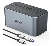ORICO Docking Station Hard Disk per 2.5/3.5 pollici SSD/HDD, USB 3.2 Gen 2 Alluminio Hard Drive Docking Station, Supporta UASP, 1TB, 2TB, 4TB, 8TB fino a 18TB SSD, con Alimentazione.(6616C3)