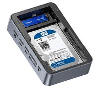 ORICO Docking station USB-C 12 in 1 con doppia enclosure SSD - Supporta dischi SATA M.2 NVMe/SATA e 2.5"/3.5" fino a 26TB, 10Gbps USB, 4K HDMI@60Hz D35M2-V1