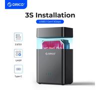 ORICO DS Serie 2 Bay 3.5 ''Tipo C Custodia per disco rigido Tipo magnetico USB3.1 Gen1 Custodia per HDD da 5 Gbps Supporto Alimentazione UASP 12V4A