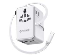 ORICO GaN 100W Adattatore Universale da Viaggio, 7-in-1 con 3 USB-C, 2 Prese AC e 2 USB-A, Adattatore Presa Internazionale per Oltre 200 Paesi tra cui UE, USA, UK, Australia, Giappone - UAX(Bianco）