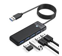 ORICO Hub USB 3.0, 4 Porte USB con Cavo Lungo 180 CM, Hub Dati Ultra Sottile Tipo A 5 Gbps, Adattatore Multiporta per MacBook, Mac Pro/Mini, Mobile HDD, Surface Pro, XPS, PS4/PS5, PC