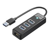 ORICO Hub USB to Ethernet, Hub USB con Ethernet 1Gbps e 3 porte Type-A 3.0, Extender di rete USB-A con cavo da 50 cm per Windows 10, 8.1, Mac OS, Laptop