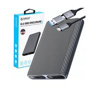 ORICO INVOLUCRO ESTERNO PER SSD M.2 NVME AM2C3-2N - Argento, USB-C 3.2 10Gb/s, doppio slot