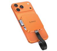 ORICO Lettore di schede SD magnetico con ricarica PD 100W, SD/TF 3.0, velocità di trasferimento dati 104 MB/s, Card Reader Compatibile con iPhone 17/16/15, iPad Pro e MacBook (Orange, 6 IN 1)