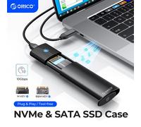 ORICO M2 NVMe SSD Custodia 10Gbps PCIe M.2 NVMe SATA SSD Custodia portatile USB C 3.2Gen2 Adattatore esterno gratuito con calore in metallo